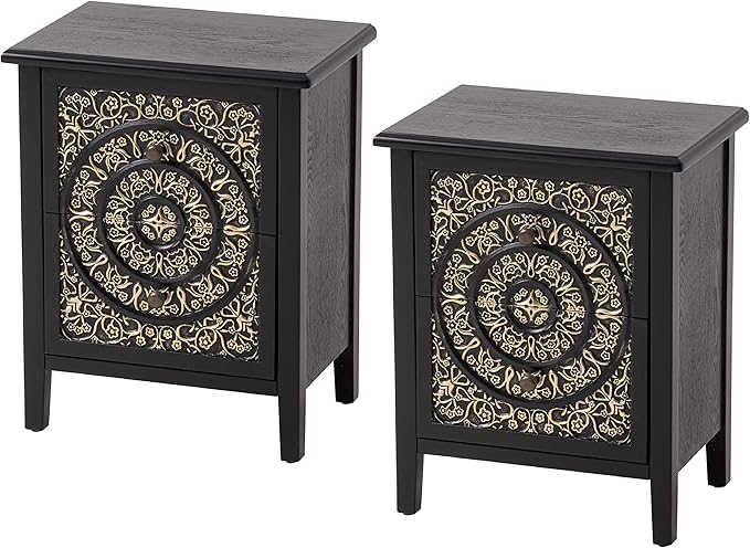 3-Drawer Fully-Assembled Flower Motif Dresser for French Country, Farmhouse, Modern