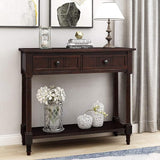 Wood Console Sofa Table with Drawer and Bottom Shelf, WeYoung Daisy Series Entryway