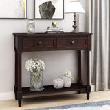 Wood Console Sofa Table with Drawer and Bottom Shelf, WeYoung Daisy Series Entryway