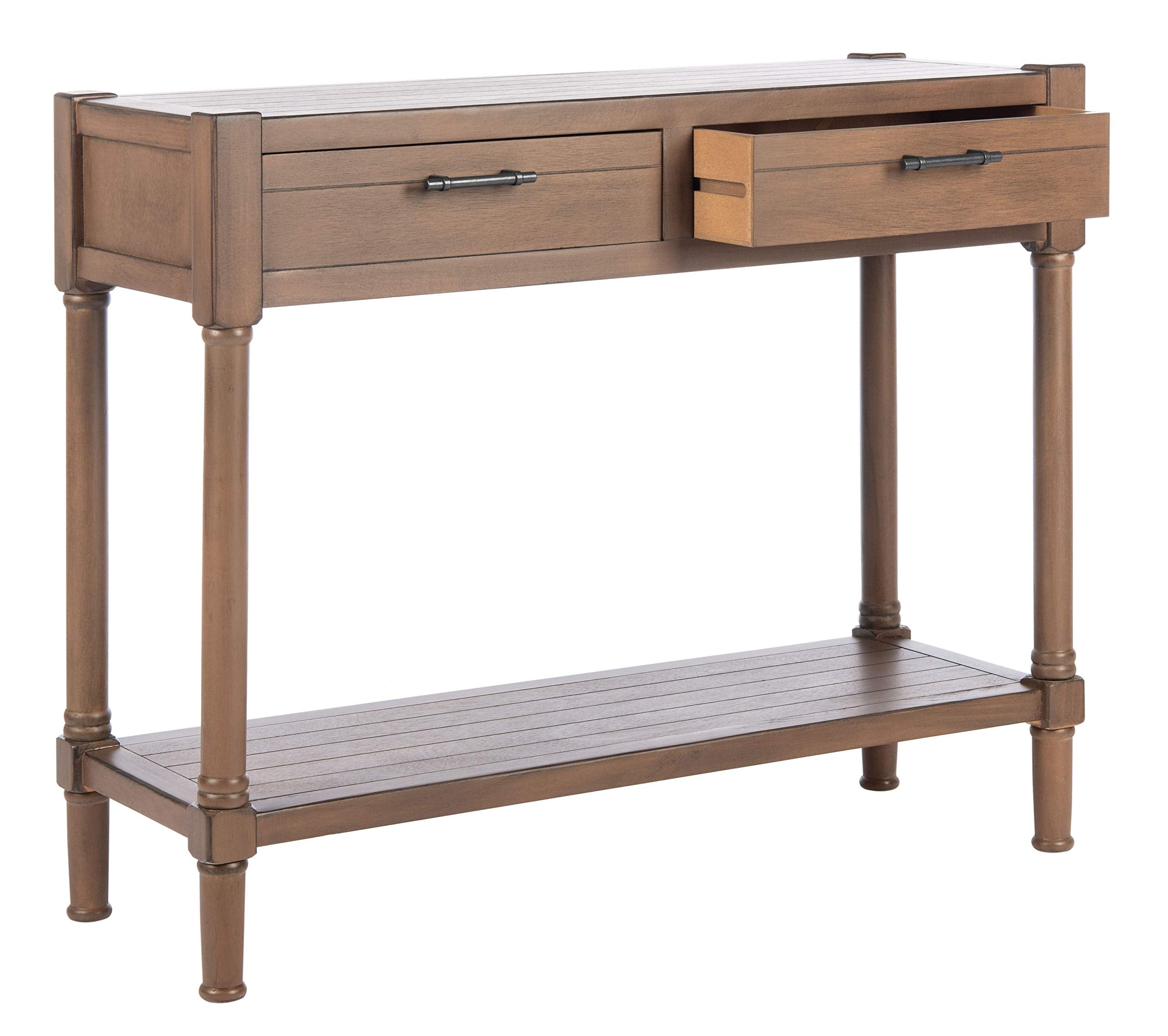 Home Collection Filbert Brown 2-Drawer Bottom Shelf Console Table