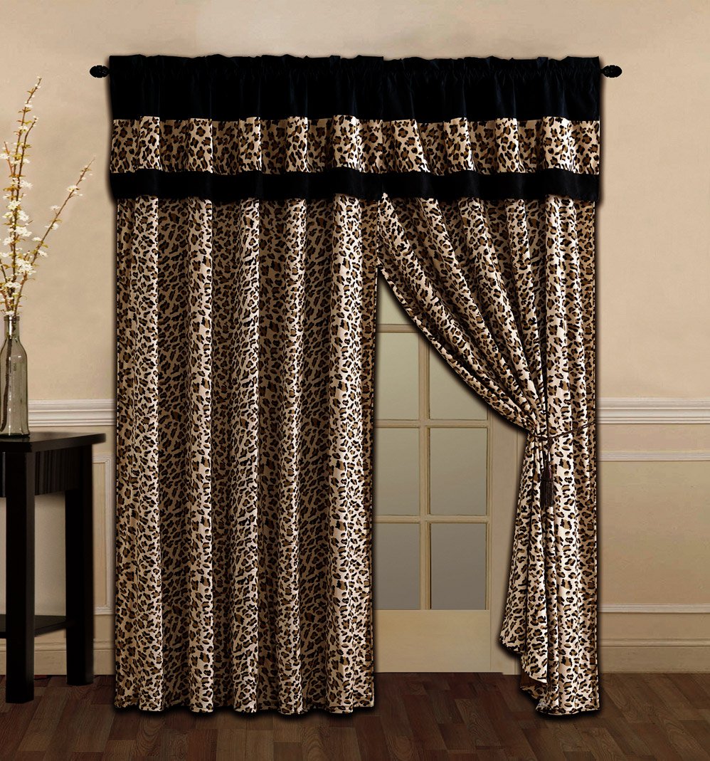7-Piece Queen Leopard Print Comforter Set - Black & Brown