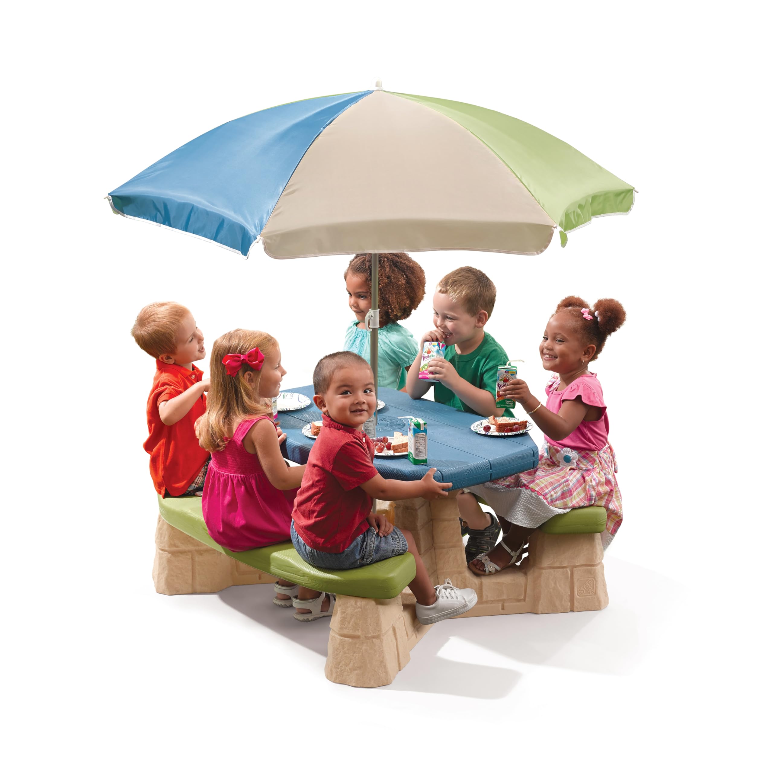 Naturally Playful Kids Picnic Table with Removable Umbrella, Indoor/Outdoor Toys