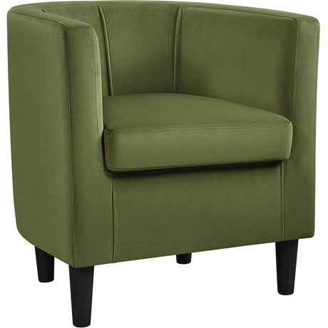 Modern and Comfortable Armchairs, Upholstered Barrel Sofa Chair for Living Room Bedroom Waiting Room, Olive Green