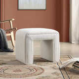 Vanity Stool Chair,Modern Boucle Ottoman Foot Stool