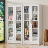 Storage Cabinet with Doors and Shelves, Display Cabinet with Glass Doors, Pantry Cabinet