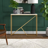 Stella Console Table, 36" Wide, Gold/White