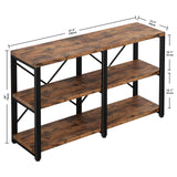 Rustic Entryway Console Table, Long Hallway Table 47in 3-Tier, TV Stand Entertainment