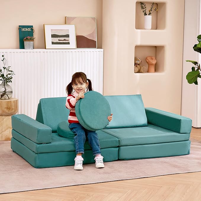 Couch Extended Size 10PCS with futons, Floor Sofa Modular Furniture for Kids and Adults