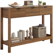 Fluted Console Table with Storage Drawers
