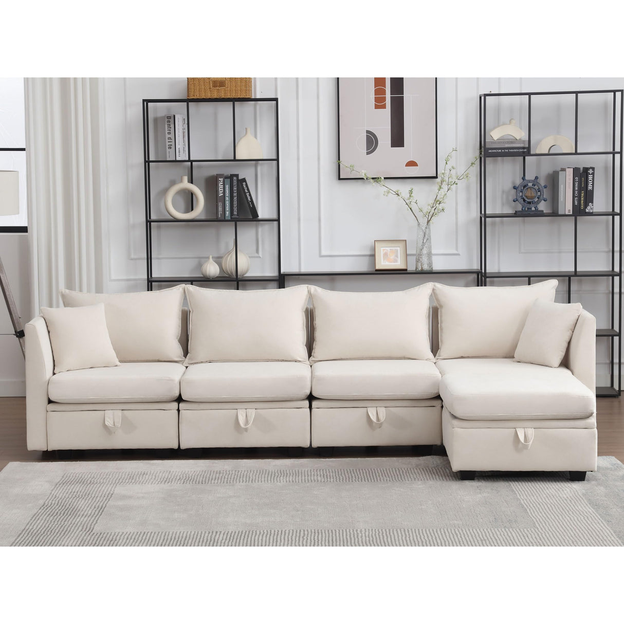 Modular Sectional Sofa, Convertible L Shaped Sofa Couch with Storage