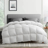 Goose Feather Comforter King Size, Pinch Pleat All Season Medium Warmth Duvet Insert,