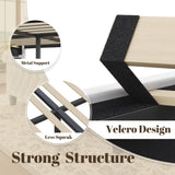 Queen Velvet Upholstered Sleigh Bed Frame with Wingback Headboard