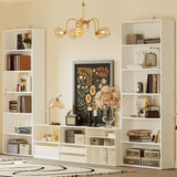 Bookshelves and Bookcases Set of 2 Floor Standing 6 Tiers Display Storage