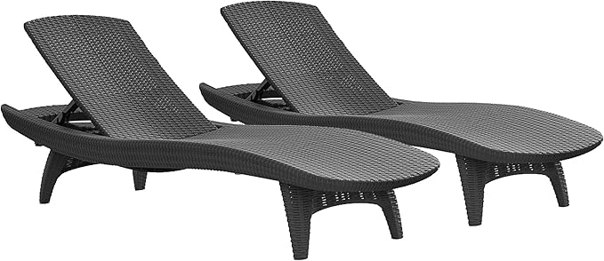Set of 2 Pacific Sun Lounge Chair Outdoor Chaise Pool Chairs