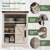 Bathroom Floor Cabinet, Farmhouse Storage Cabinet with Sliding Barn Door & Storage