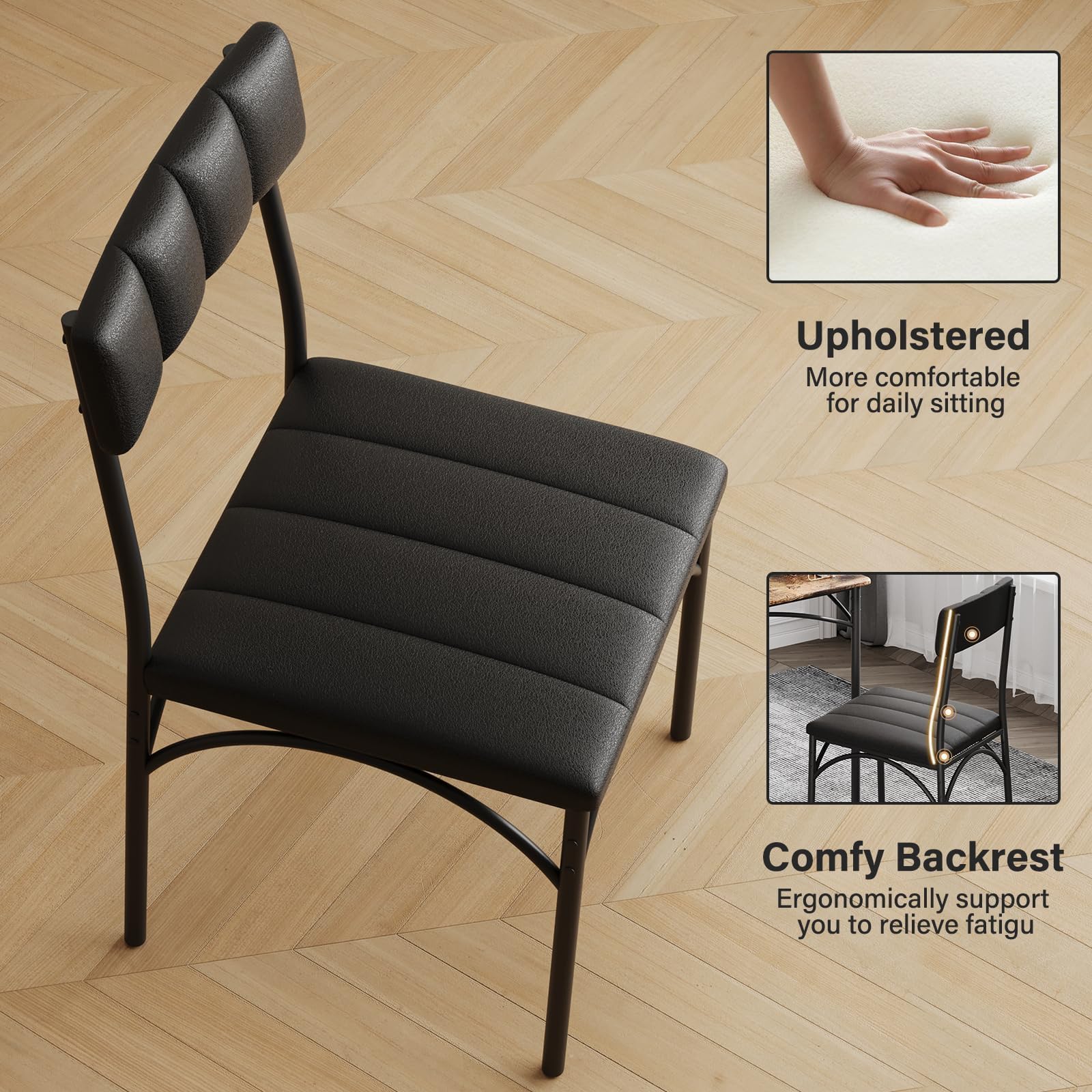 4-Piece Dining Table Set with Upholstered Bench & Chairs