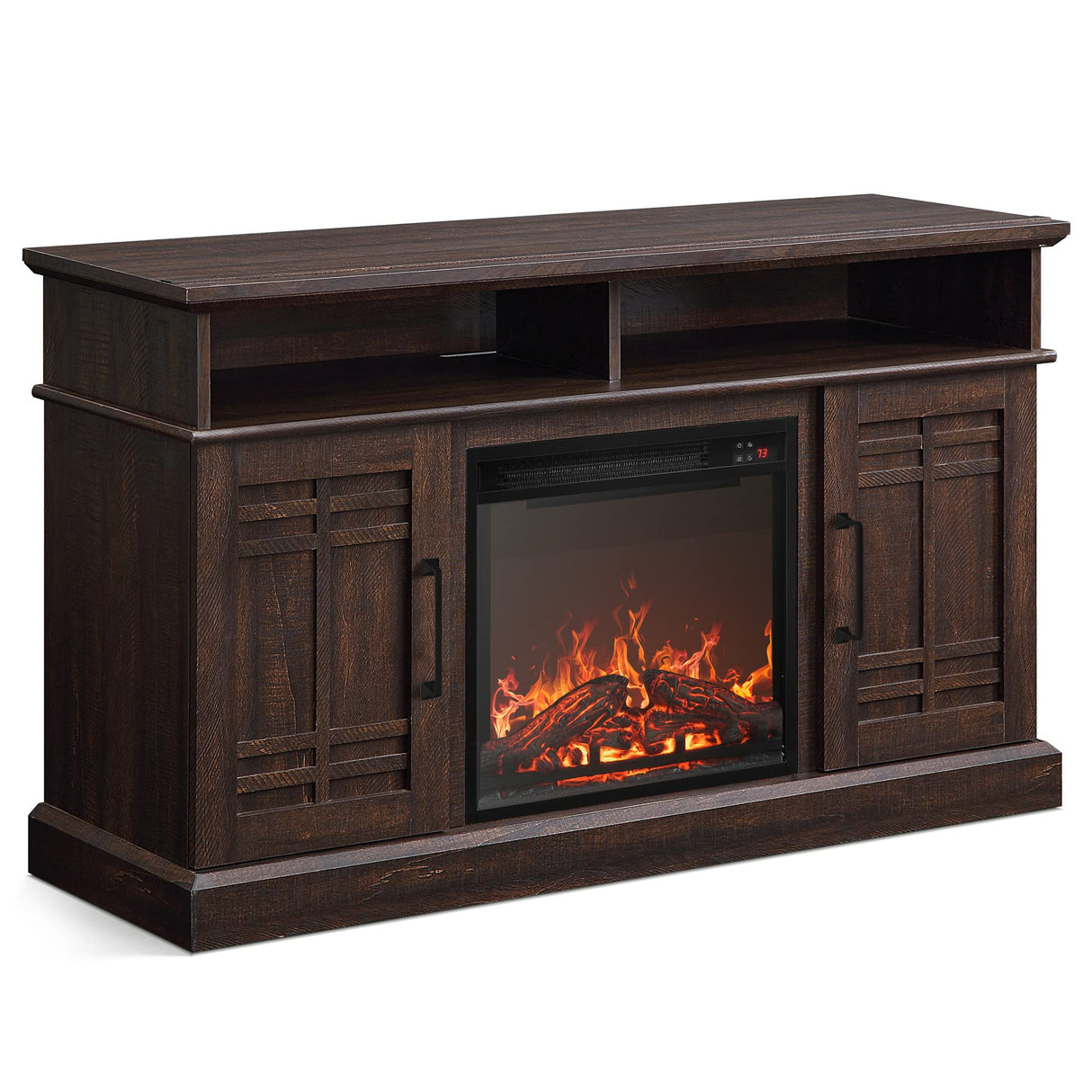 48" TV Stand with 18" Electric Fireplace Heater, Modern TV Stand for TVs up to 50",