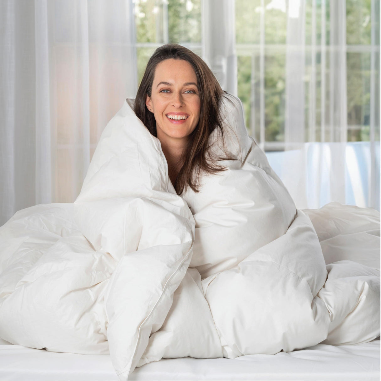 Goose Down White Comforter - Made in USA - 100% Egyptian Cotton 400 Thread Count