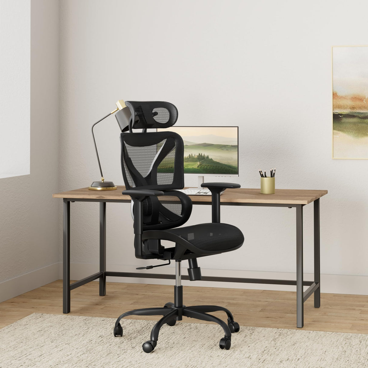 Ergonomic Office Chair with Lumbar Support, Big and Tall Mesh Chairs with Adjustable