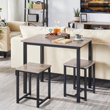 3 Piece Dining Table Set - Kitchen Table & Chair Sets for 2 - Compact Table w/ 2 Stools