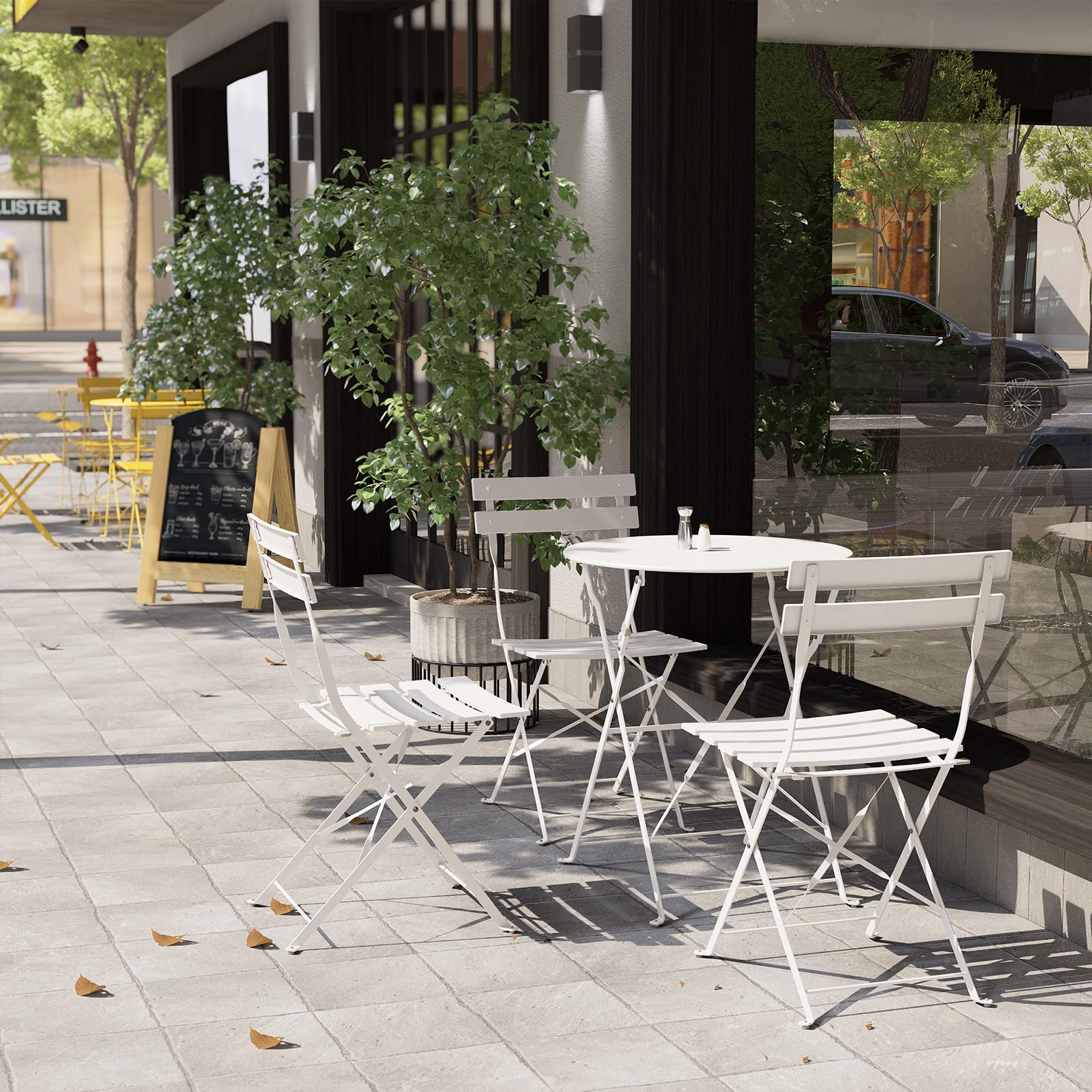 3-Piece Bistro Set Folding Outdoor Furniture Sets with Premium Frame Portable Design