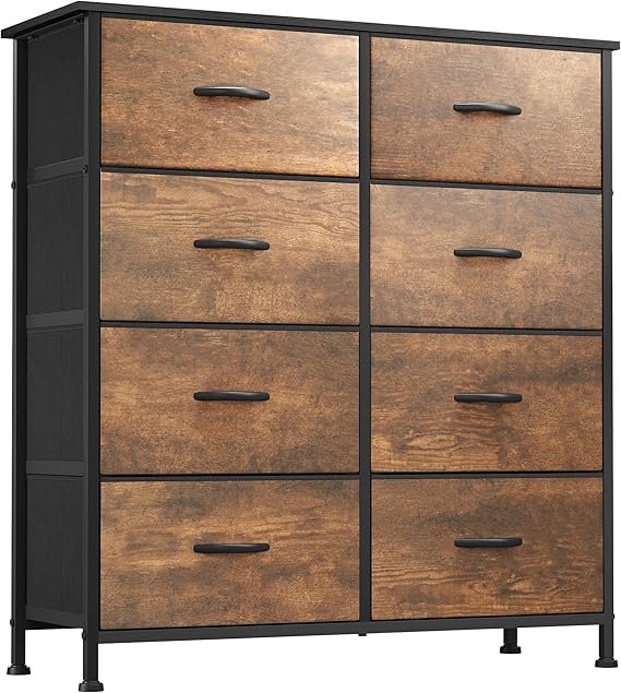 Dresser with 5 Drawers - Fabric Storage Tower