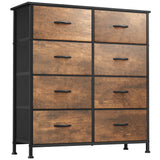 Fabric Dresser for Bedroom, Tall Storage Dresser with 8 Drawers, Rustic Dresser & Chest of Drawers