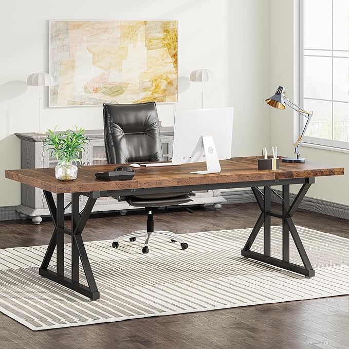 70.8-Inch Executive Desk, Large Computer Office Desk Workstation
