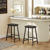 Bar Stools, Set of 2 PU Upholstered BarStools, 23.6-Inches Bar Chairs