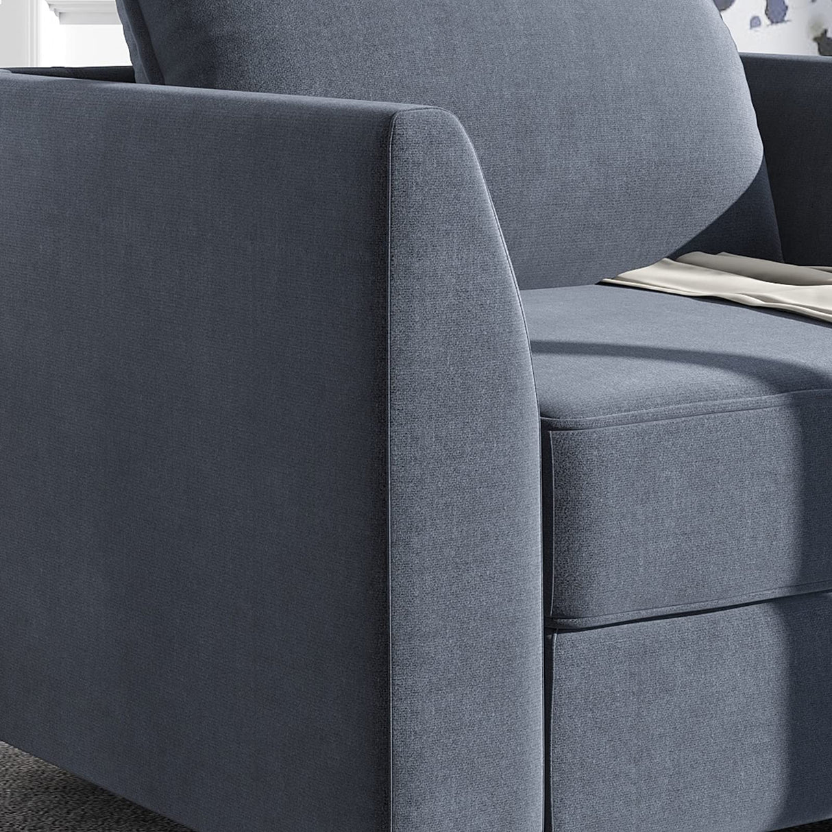 Modern Loveseat Polyester Fabric Loveseat Sofa for Small Space Modular Sofa with Storage Seat