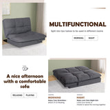 Futon Sofa Bed, Grey Linen Memory Foam Futon Sleeper Sofa Loveseat Convertible Couch Bed for Small Compact Living Spaces,Apartment