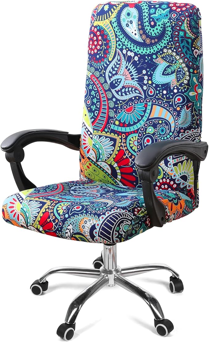 Stretch Printed Computer Office Chair Covers, Soft Fit Universal Desk Rotating Chair