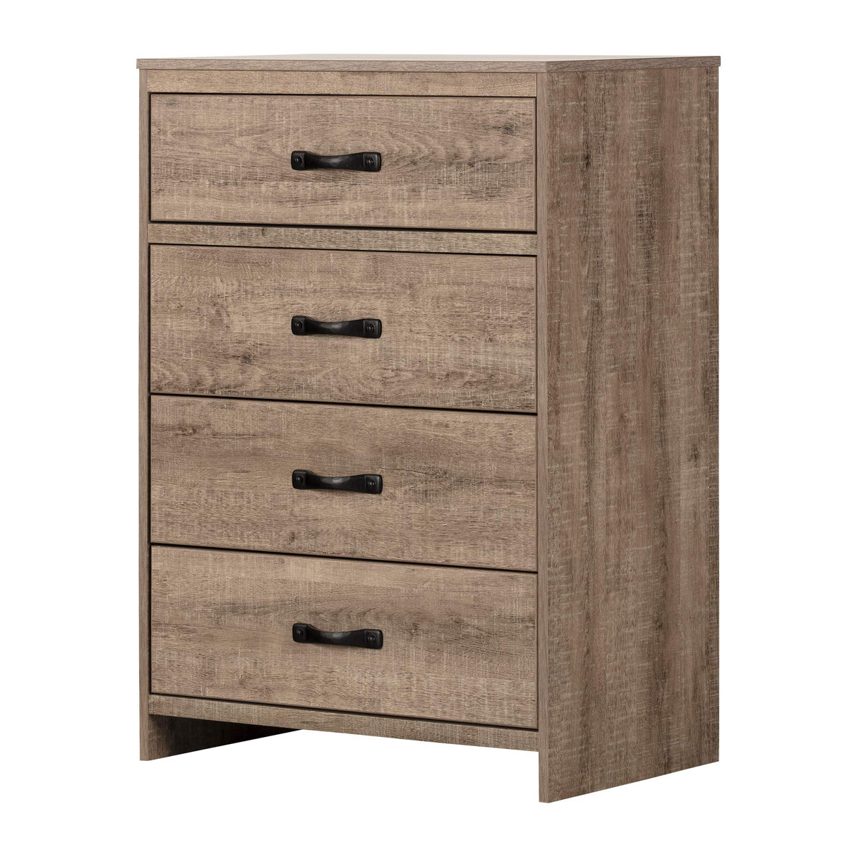 Hankel 4-Drawer Chest Storage Unit-Weathered Oak