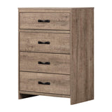 Hankel 4-Drawer Chest Storage Unit-Weathered Oak