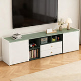 78.74" Modern TV Stand with Storage - Green & White Entertainment Center