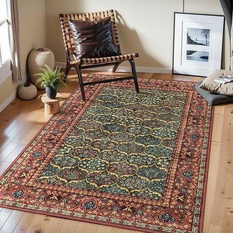 Large Rugs for Living Room - Oriental Machine Washable 6x9 Area Rugs Non-Slip Ultra