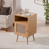 Rattan Nightstand Set of 2,Boho Side Table