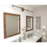 Farmhouse Bathroom Vanity Mirror with Clavos, Walnut Finish, 24" x 31"