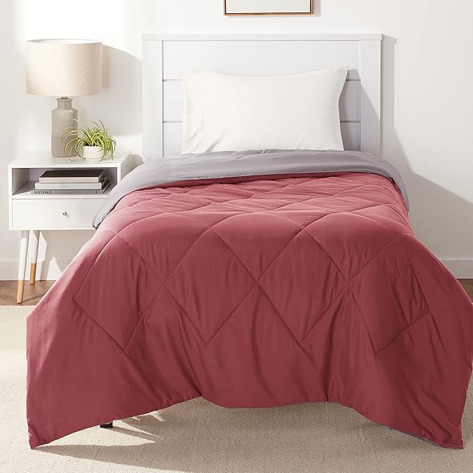 Warm and Cozy Reversible Lightweight Microfiber Comforter Blanket, Twin/Twin XL