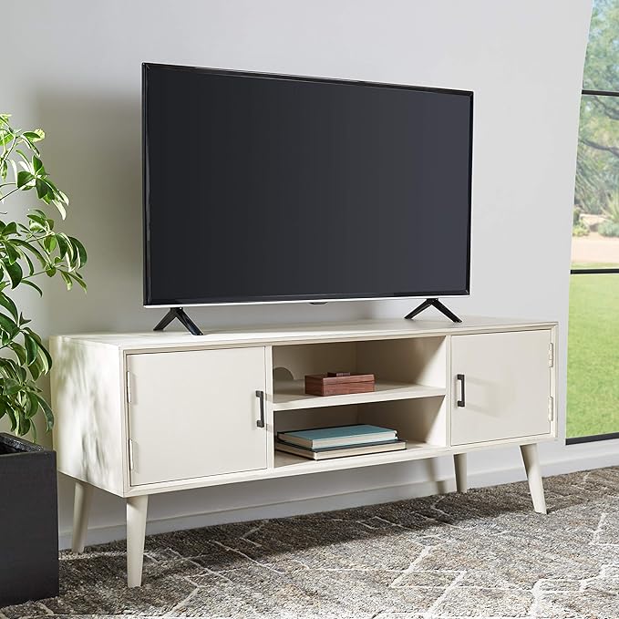 Home Collection Sorrel Mid-Century Brown 2-Door 1-Shelf Media 50-inch Flatscreen