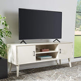 Home Collection Sorrel Mid-Century Brown 2-Door 1-Shelf Media 50-inch Flatscreen