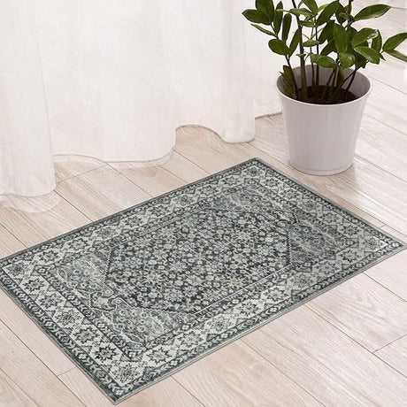 Camilla Boho Area Rug, 5'×7' Washable Oriental Accent Rug, Non-Slip Traditional Floral