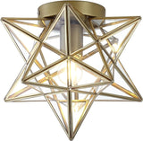 JYL9035A Stella 12" Moravian Star Metal/Glass LED Flush Mount Contemporary Dimmable,