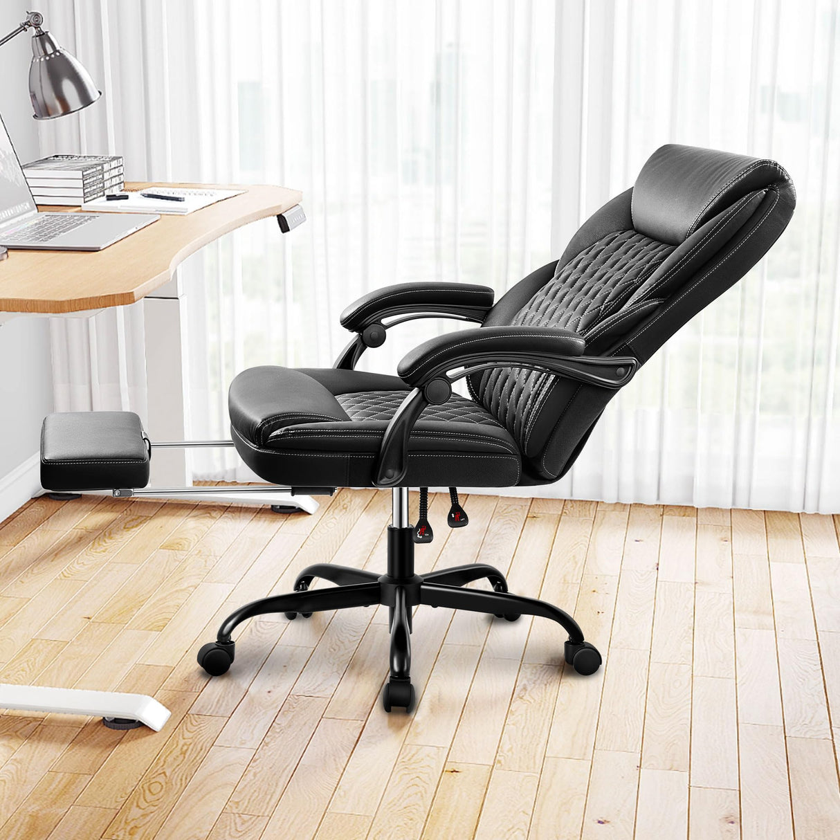 Office Chair, Big and Tall Office Chair Executive Office Chair with Foot Rest Ergonomic