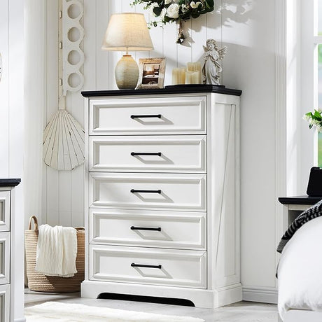 Farmhouse 7 Drawer Dresser, 52" Wide Chest of Drawers for Bedroom