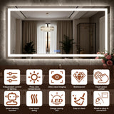 40x30 LED Bathroom Mirror - Wall Mounted with Dimmable Front & Backlit