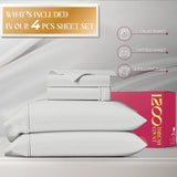 5-Star Hotel Quality 1200 Thread Count 100% Supima Cotton Sheets for Queen Size Bed,