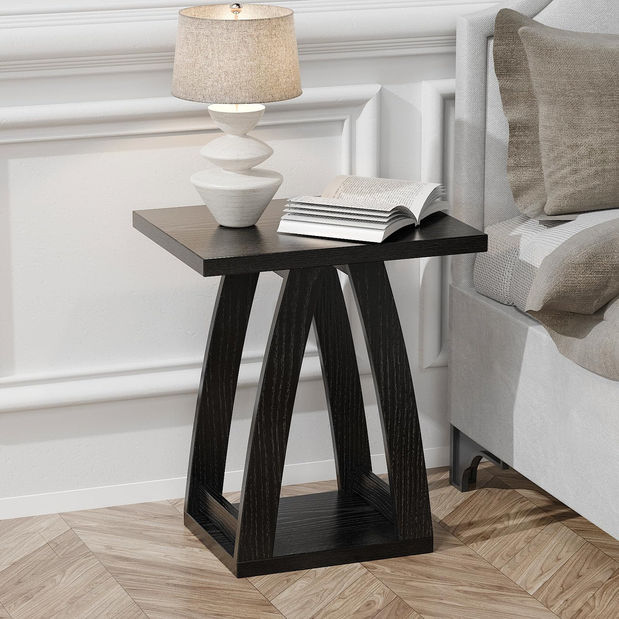 End Table, Side Table, Nightstand, Sofa Side Table with Shelf, Modern End Table