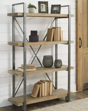 Forestmin Vintage 4 Tier Wood Bookcase, Light Brown