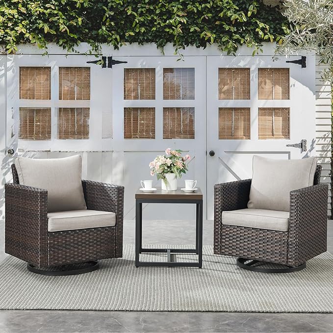 Outdoor Bistro Set 3 Piece Outdoor Wicker Patio Chairs